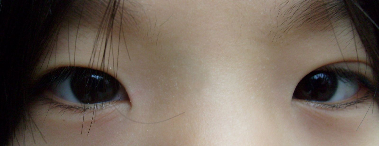 close up picture of a child's eyes