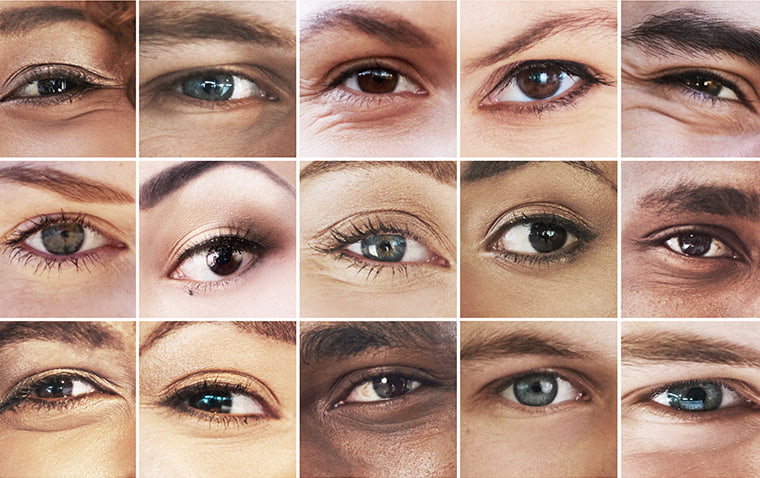closeup pictures of human eyes in a clip