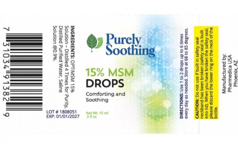 Pharmedica USA Recalls Purely Soothing 15% MSM Drops Due to Non-Sterility